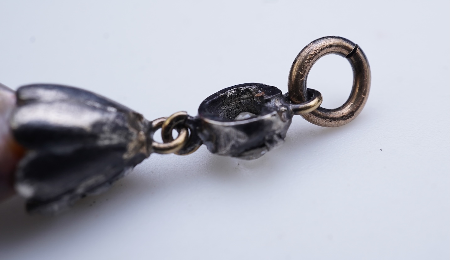 A Victorian blister pearl and diamond pendant, late 19th century